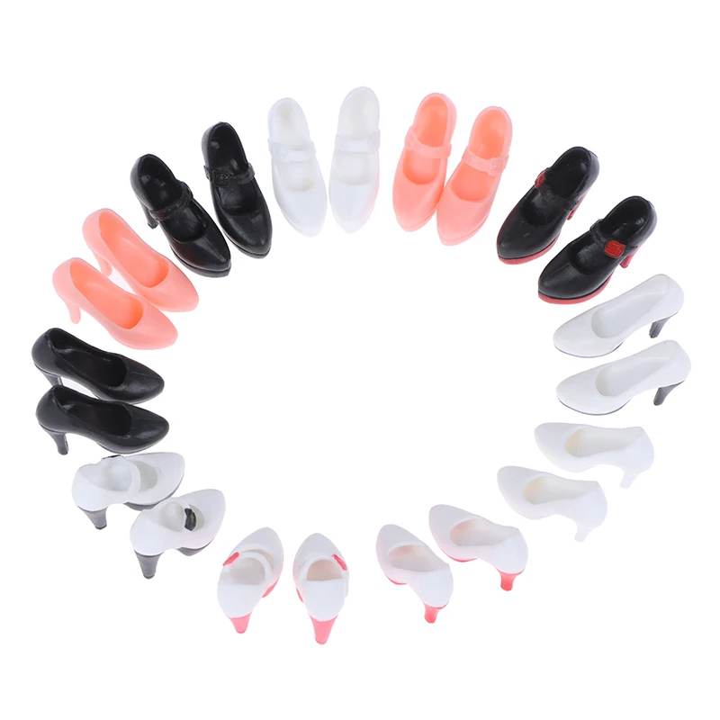 

New Doll Shoes Boots Kids DIY Playing Doll Accessories Shoes Pink White Gold Yellow Black Green Doll Decors Girl Collection Toys