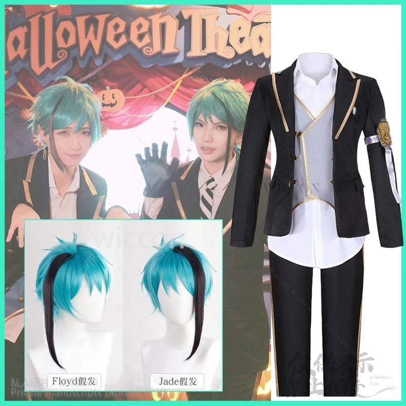 Костюм для косплея Octavinelle Floyd Leech парик игра Twisted-Wonderland Русалочка ночной ворон