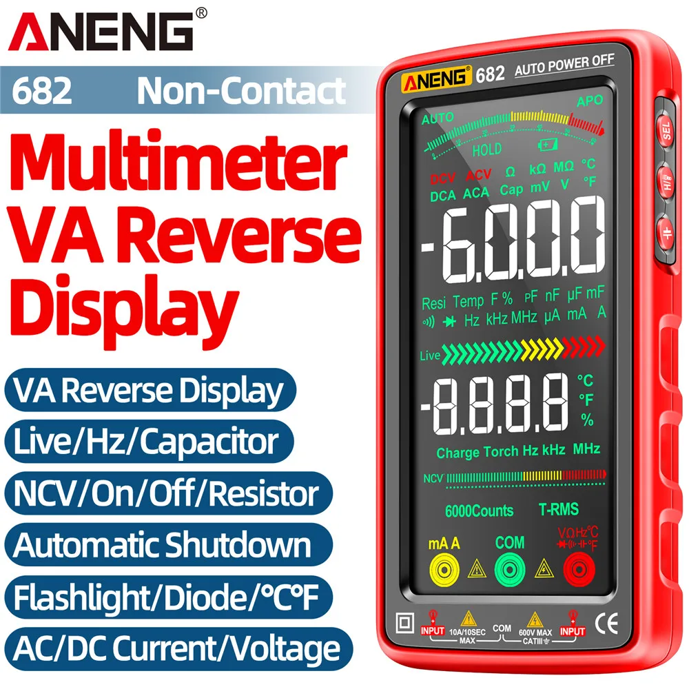 

ANENG Smart Multimeter 6000 Counts AC/DC Ammeter Voltage Tester Rechargeable Ohm Diode NCV Live Zero Fire Digital Multimeter