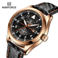 naviforce watches for men casual luminous calendar dial wristwatch quartz leather fashion clock men waterproof relogio masculino