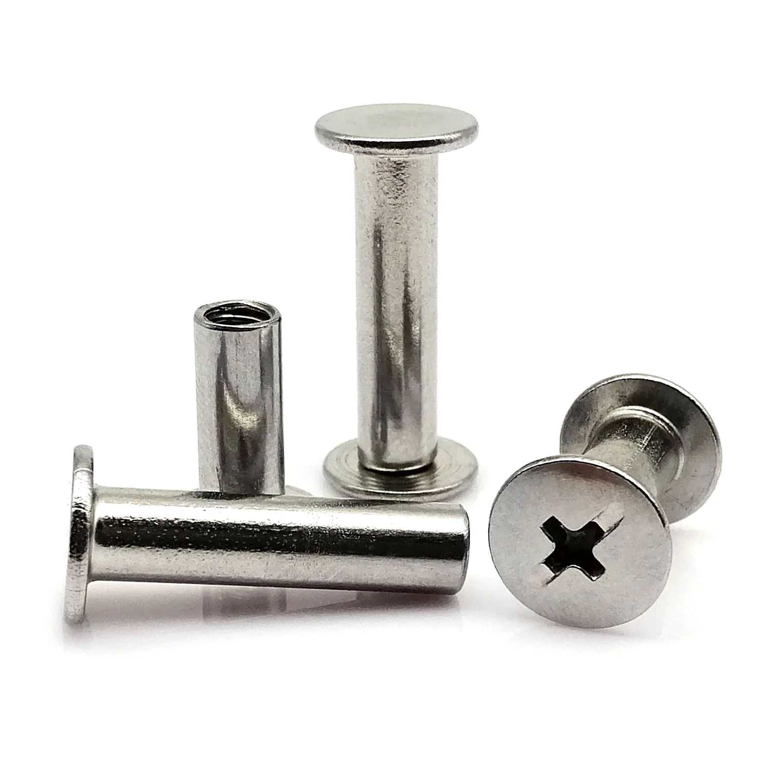 

M5x5 to 80mm 304 Stainless Steel Leather Bag Belt Photo Scrapbook Album Book Post Binding Screw Chicago Screw Nail Rivet Bolt