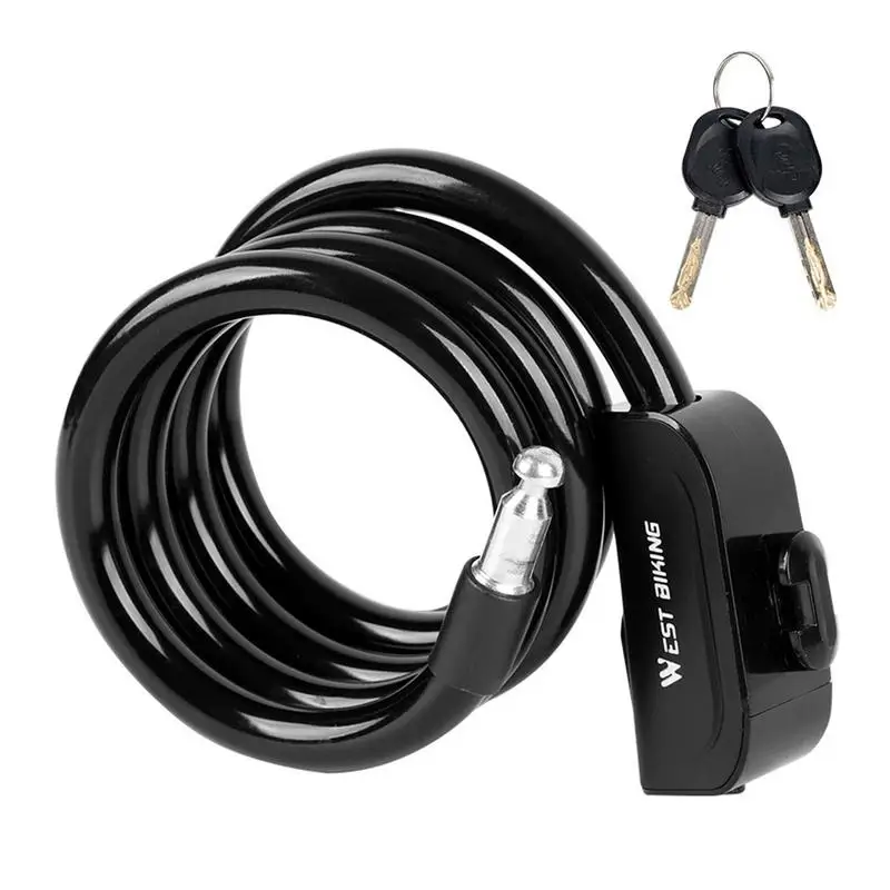 

Cycling Cable Lock Mountain Bike Cable Lock Coiled Secure Keys Bike Cable Lock With Mounting Bracket For Bicycles Motorcycles