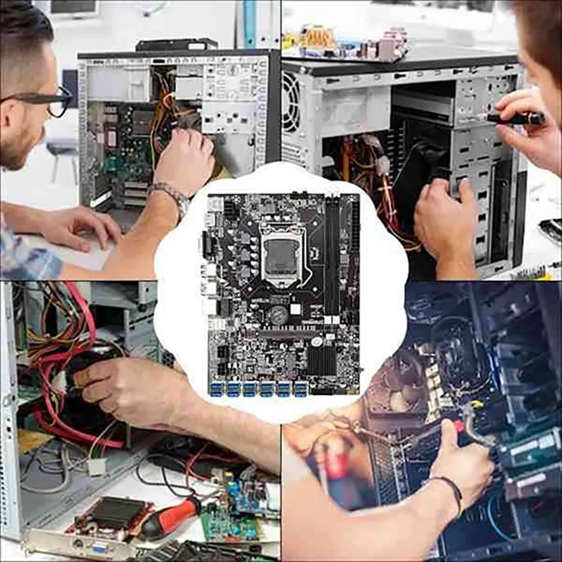 Материнская плата B75 12 GPU для майнинга + процессор I5 3470 USB3.0 к PCIE 1X графический слот