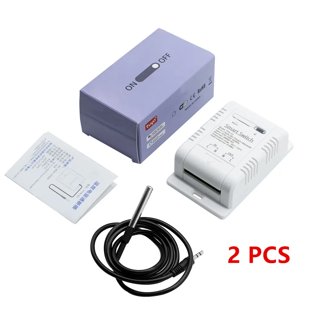 

2 шт. Tuya Smart Wifi Switch с DS18B20 из нержавеющей стали 1 метр водонепроницаемый кабель датчик температуры датчик температуры