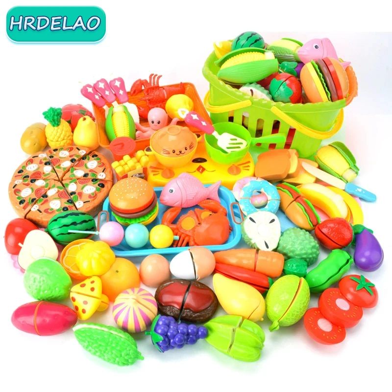

1Pcs Baby Play House ABS Simulation Kitchen lemon Fruit Kiwi Vegetable Seafood Crab Chechele Educational toys For Children gifts