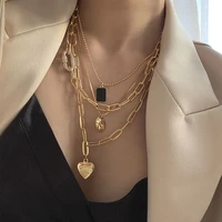 heart necklaces for women 4pcsset paper necklaces layered necklaces minimalist clip chain love