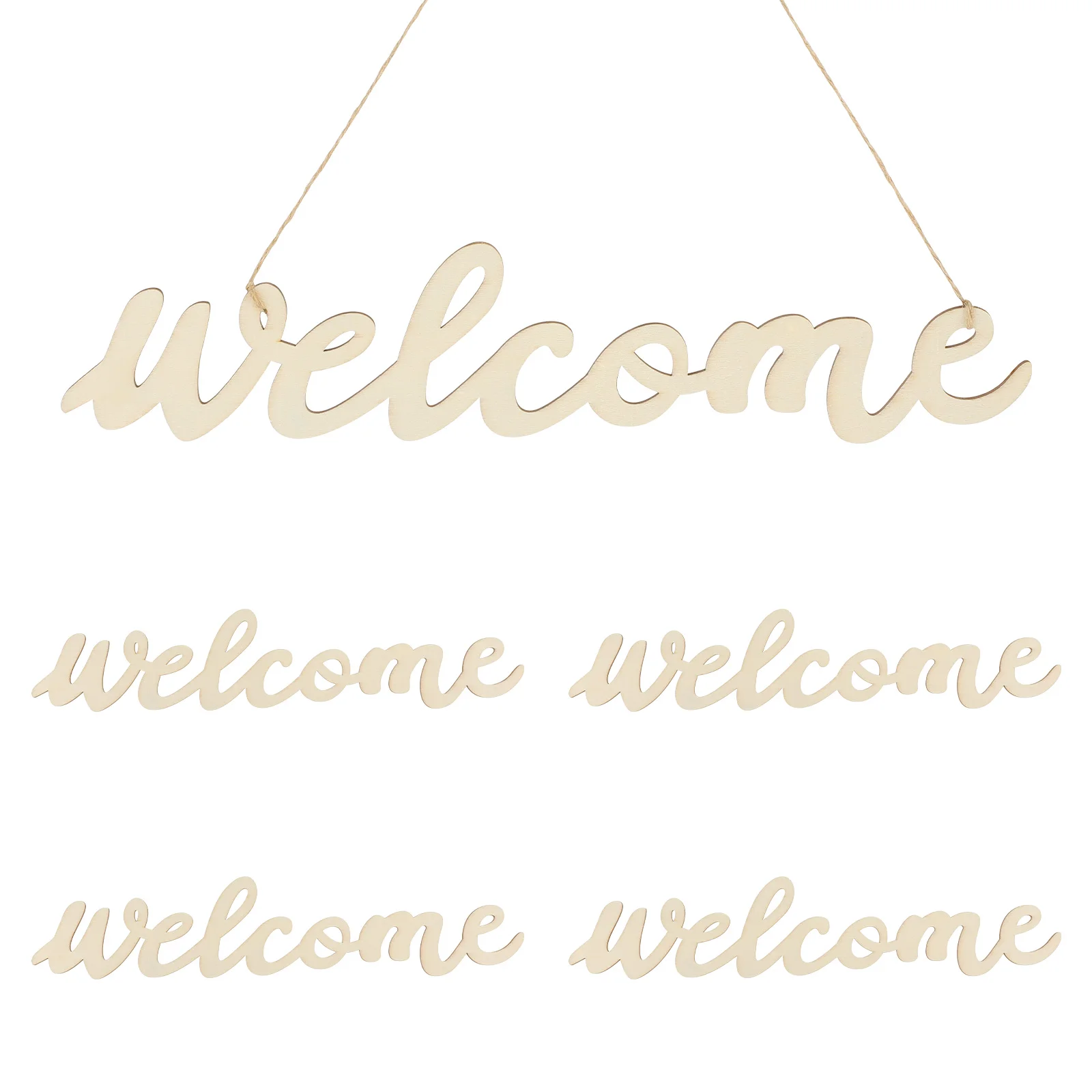 

Welcomelisting Wooden Sign Hanging Decor Front Door Signs Outdoor Cutout Decorations