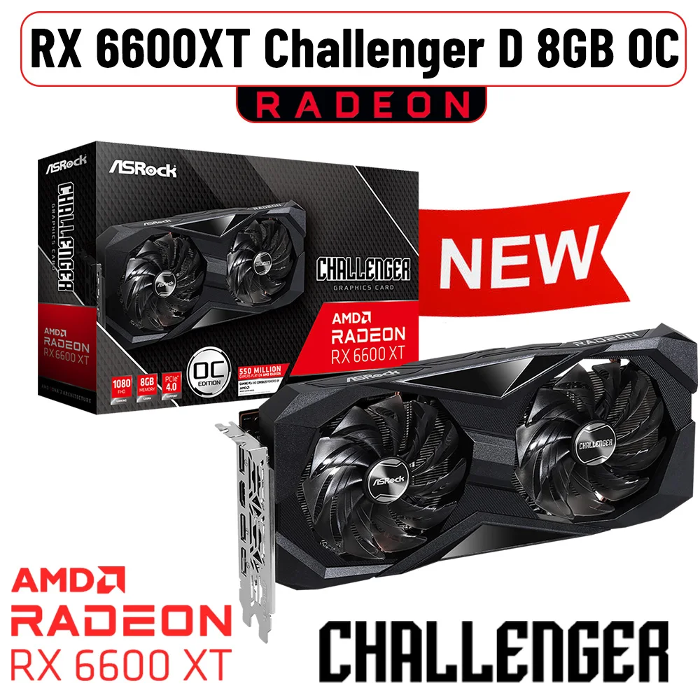 

Видеокарта ASRock Radeon RX 6600 Challenger D 8 Гб Графический Radeon RX 6600xt RX6600 видеокарта GDDR6 8 Гб 14000 МГц RX6600 видеокарта Новые продукты серии AMD RX 6000 поступят по...