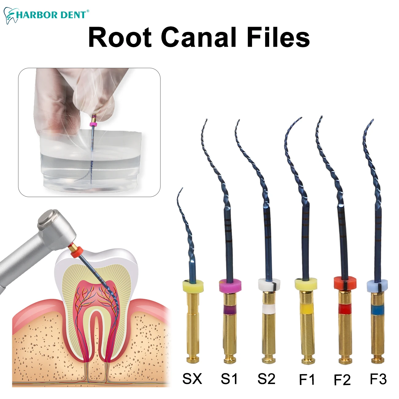 6 шт./кор. стоматологические SX-F3 синие файлы термоактивированные NiTi корневые для