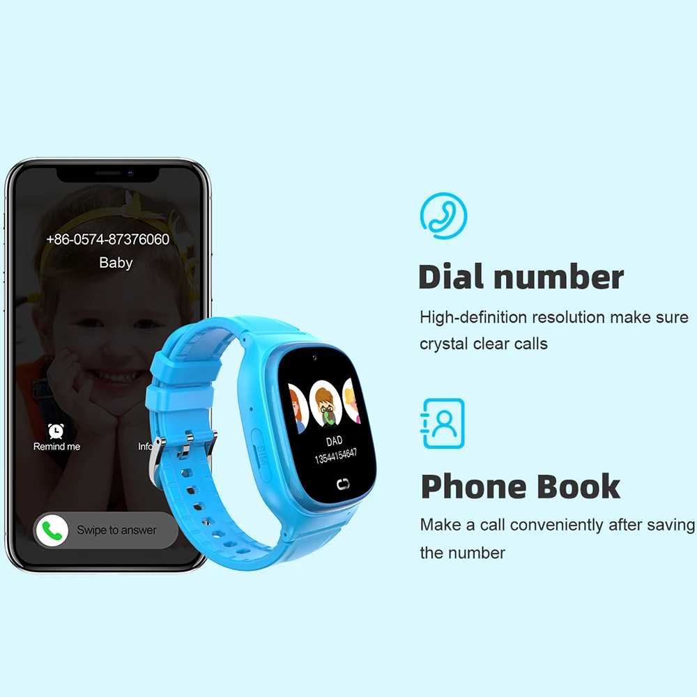 Детские Смарт-часы SOS телефон часы SmartWatch дети с сим-картой фото водостойкие IP67