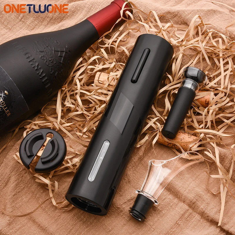 

Electric Wine Opener Automatic Corkscrew Wine Openers Set Rechargeable Wine Bottle Opener With Foil Cutter Kichen Accessories