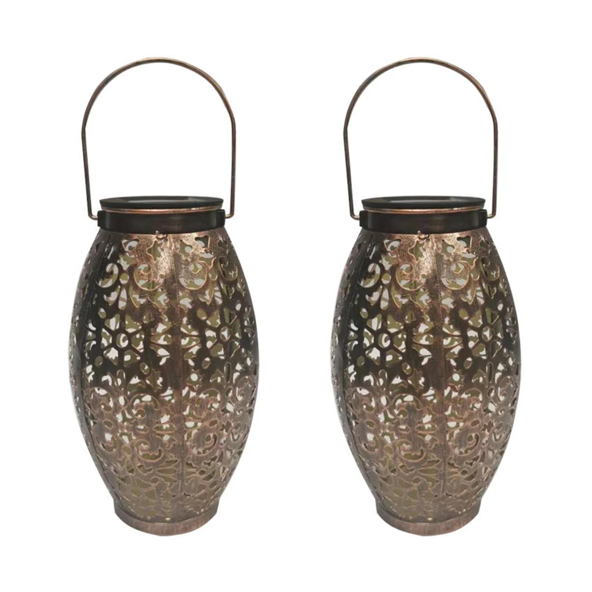 

2 Pc Outdoor Metal Decor Yard Lamp Iron Decorative Garden LED Metal Chic Night Intelligent Home