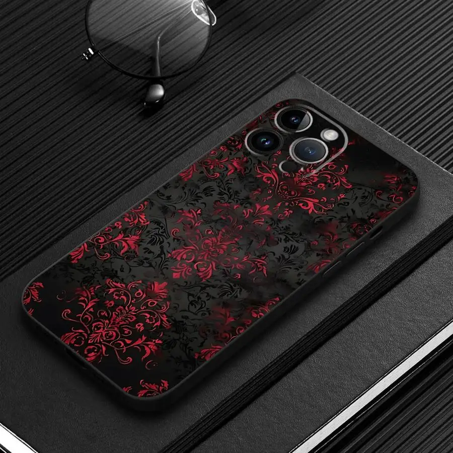 Фото Черно-красный сексуальный кружевной чехол для телефона Apple iPhone 17 Pro Max 14 13 11 17e 15 Pro 7 8 XR XS MAX 16 12 Air Funda №2