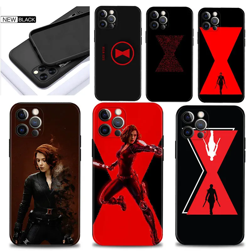 

For iPhone 13 Pro Max Case for iPhone11 11 12 13 ProMax Mini 11Pro 12Pro 13Pro 7 8 6 6S Plus XR XSMax X Cover Marvel Black Widow