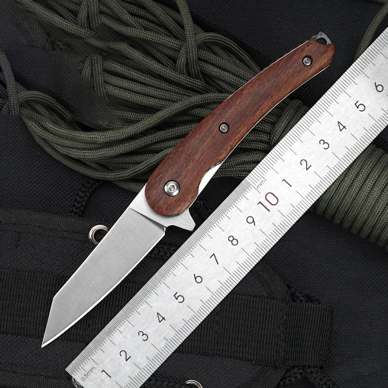 

Portable D2 Blade Wooden Handle Folding Knife Outdoor Wilderness Survival Safety Tactical Pocket Military Knives EDC Tool