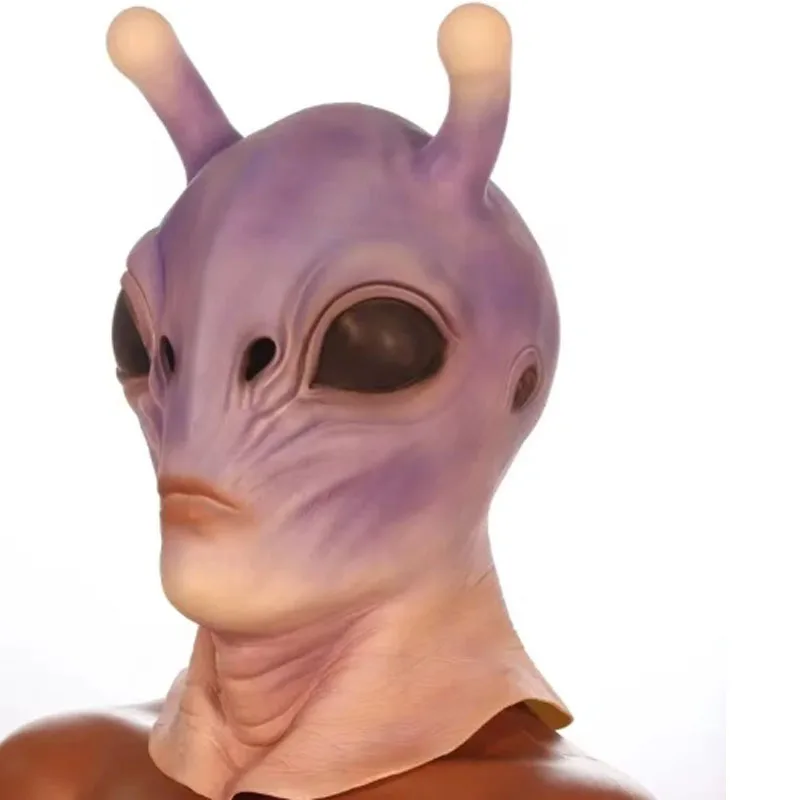 Чужой НЛО ужасная латексная маска косплей рогатый инопланетянин Хэллоуин