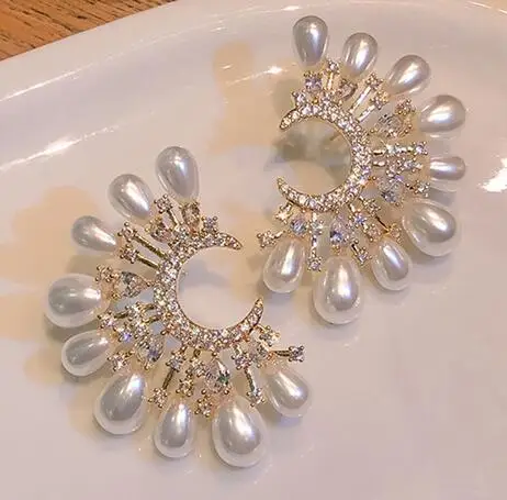 Светильник Двойные серьги из серебра 925 пробы с жемчугом | Украшения и аксессуары