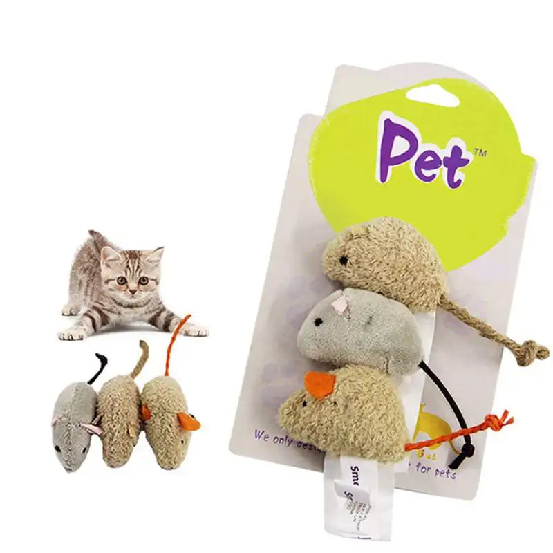 

3pcs/set Pet Toy False Mice Cats Toys Fun Plush Mouse Cat Toy For Kitten Biting Scratching Playing Supplies