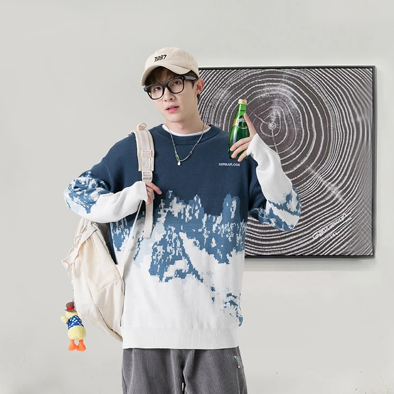 Мужские повседневные свитера 2022 года в стиле Харадзюку СВОБОДНЫЙ Модный Мужской