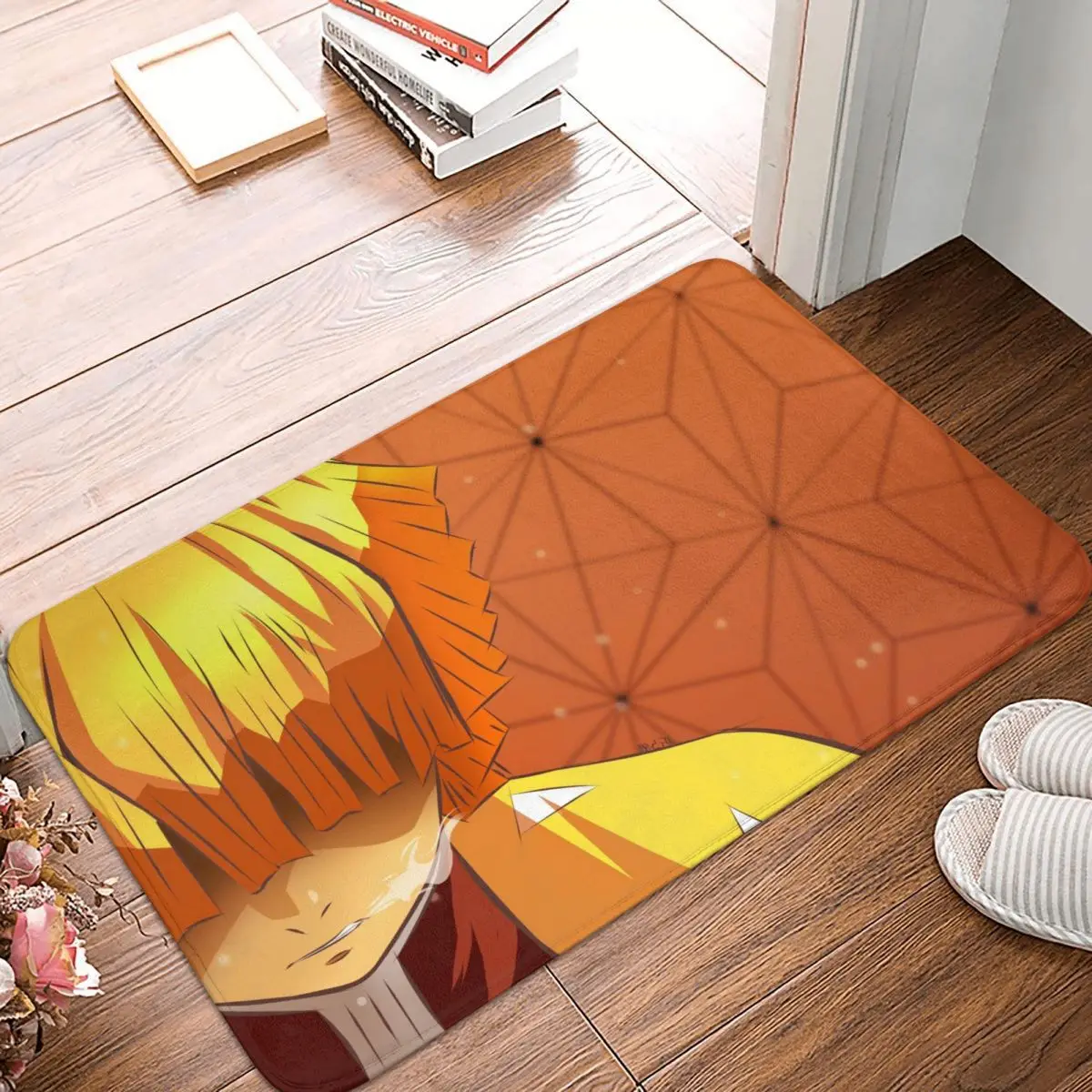 

Demon Slayer Kimetsu no Yaiba Anime Non-slip Doormat Zenitsu Cool Bath Bedroom Mat Outdoor Carpet Home Modern Decor