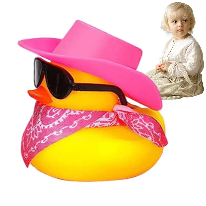 

Cowboy Duck Cool Rubber Ducks Sunglass Car Duck For Dashboard Bath Toy Floater Duck Duck Car Accessories Goody Bag Fillers Car