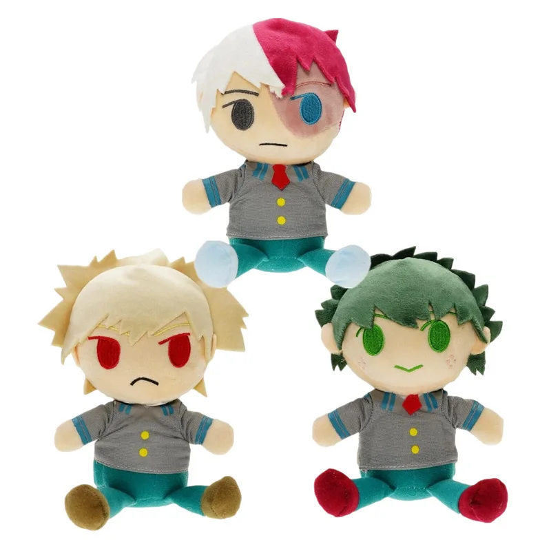 

Hot 17CM Soft Cartoon Anime My Hero Academia Stuffed Doll Izuku Midoriya Katsuki Bakugou Shouto Todoroki Plush Toys Gifts