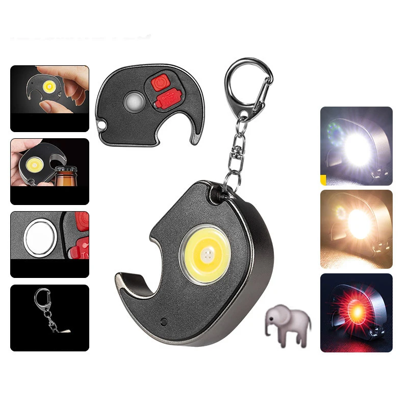 

1-20Pcs COB LED Mini Work Lights Keychains Flashlight 8 Modes Waterproof Pocket Clip Lantern Torch for Outdoor Camping Fishing