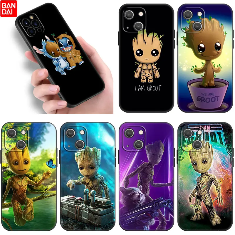 

Guardians of the Galaxy Groot Case For Apple iPhone 11 12 13 Mini Pro 7 8 XR X XS MAX 6 6S Plus 5 5S SE 2020 Black Soft Cover