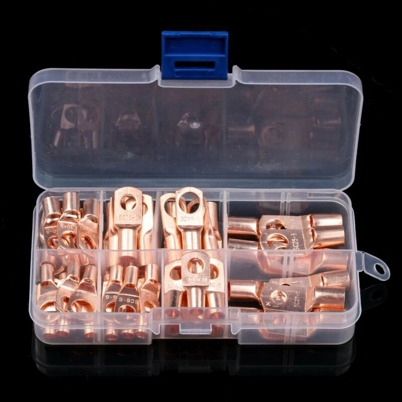

Studs Copper Ring Terminals Crimp Replacement Set Tools Welding Wire With box 60pcs Cable Lug Part Accessories