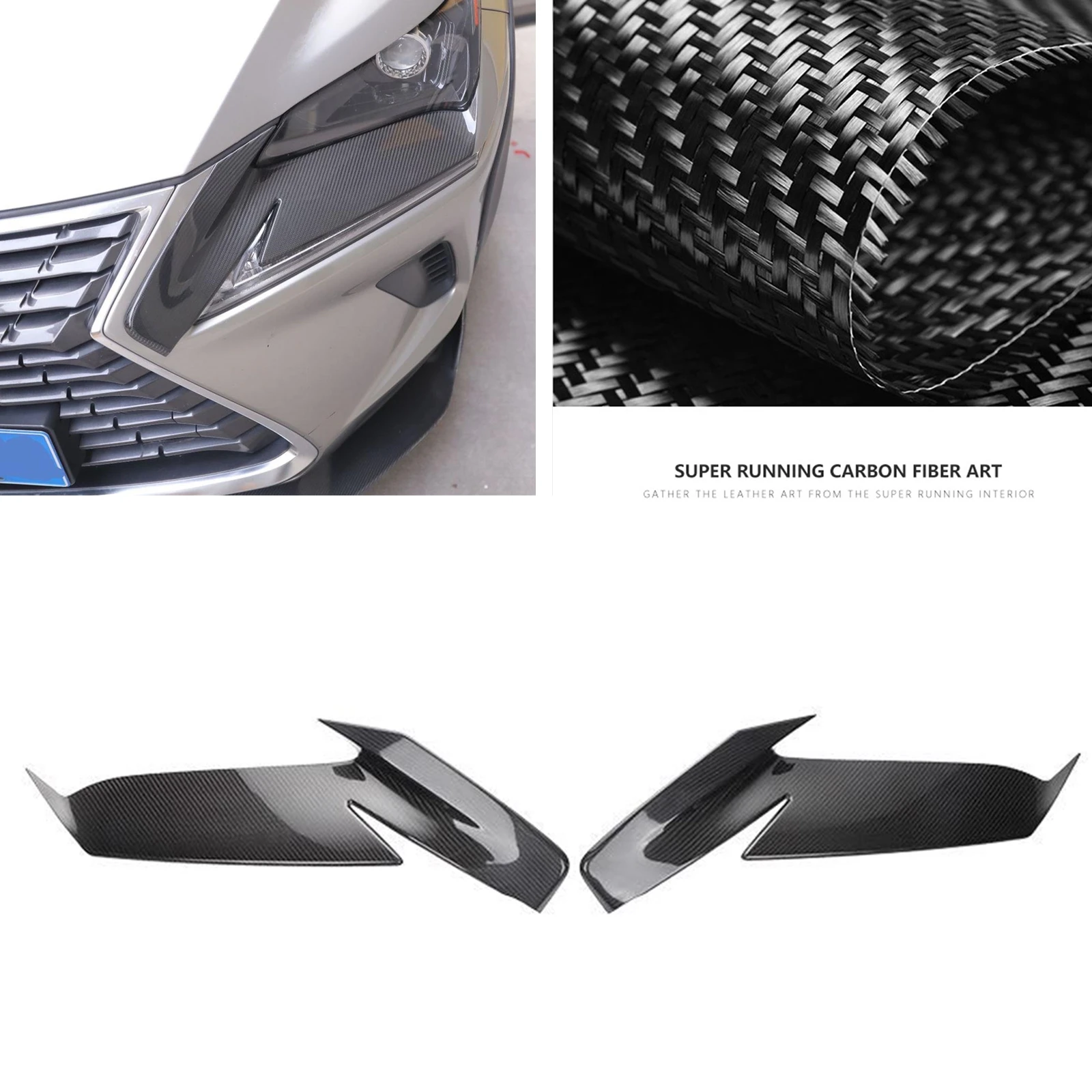 

Налобный фонарь для Lexus NX300 2015-2018 NX200 2015-2020, налобный фонарь, налобный фонарь для глаз с отделкой из углеродного волокна, передний налобный фон...