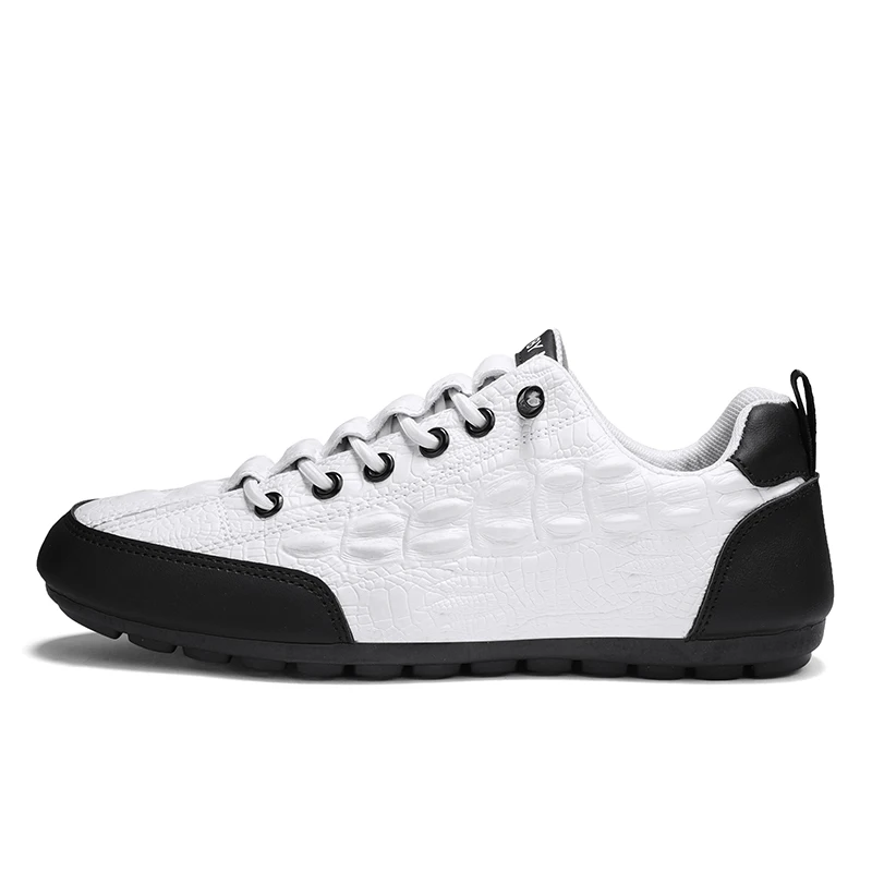 

Loafers Men Running Sneakers Fashion Casual Mixed Colors Leather Upper Flat Board Shoes Trend Cool Easy Matching Driving Shoes
