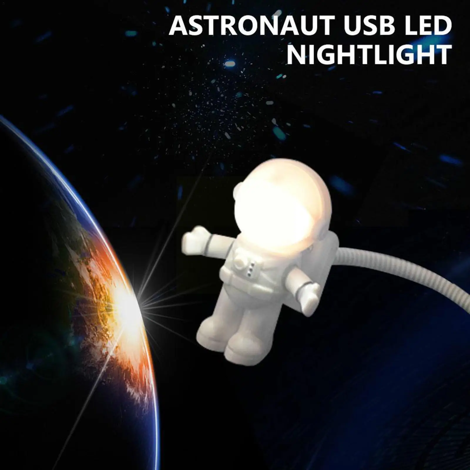 

Портативный Usb-ночник в форме астронавта, настольная лампа для чтения, 5 В, светильник ильник для компьютера, ноутбука, подсветка ПК, светящее...