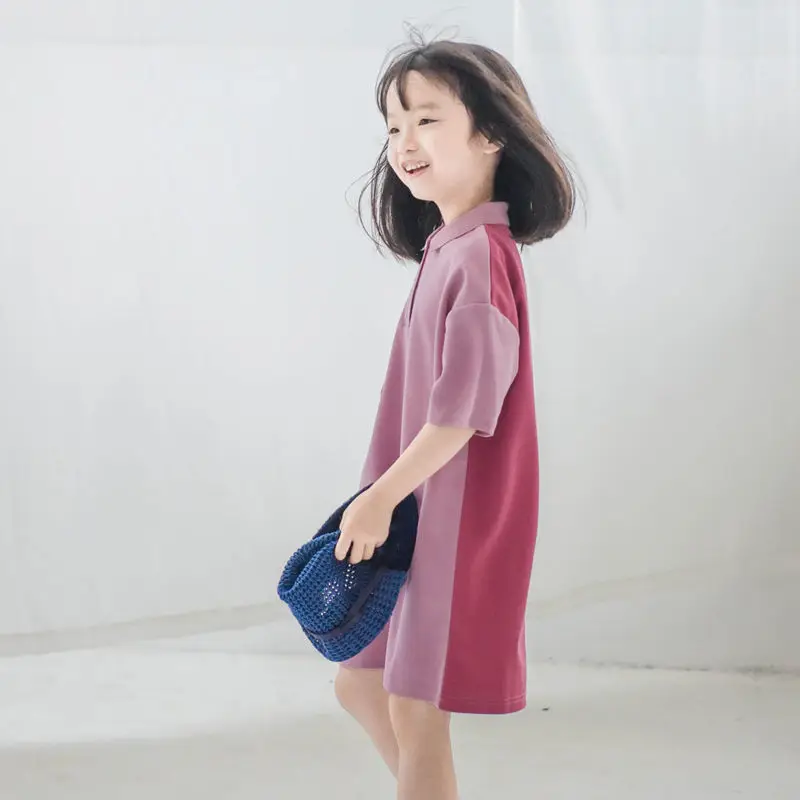 

Женская летняя прямая юбка-поло средней длины, из чистого хлопка, с коротким рукавом