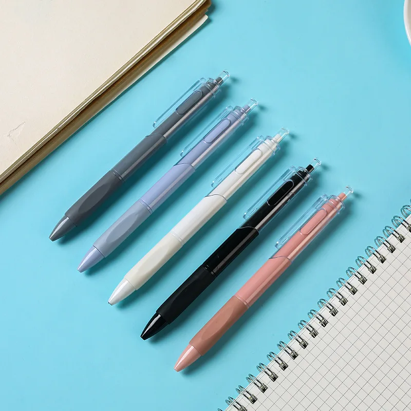 

5 шт., одноцветная гелевая ручка, школьные принадлежности, 0,5 мм, черные чернила для студентов, канцелярские принадлежности