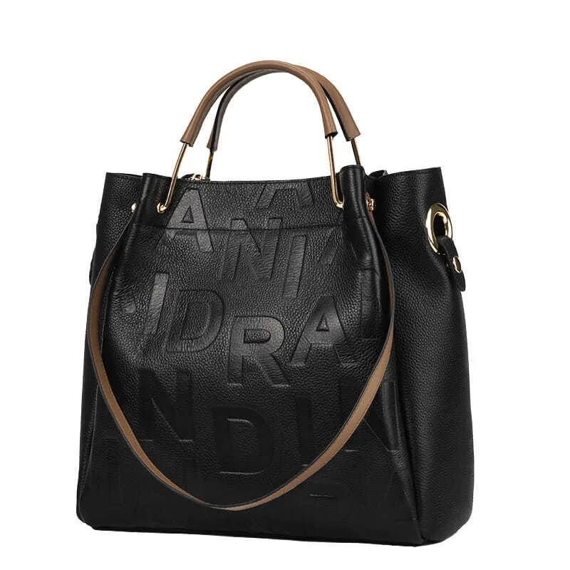 Leather commuting messenger bag for women Luxury designer handbag for women Large capacity shoulder bag