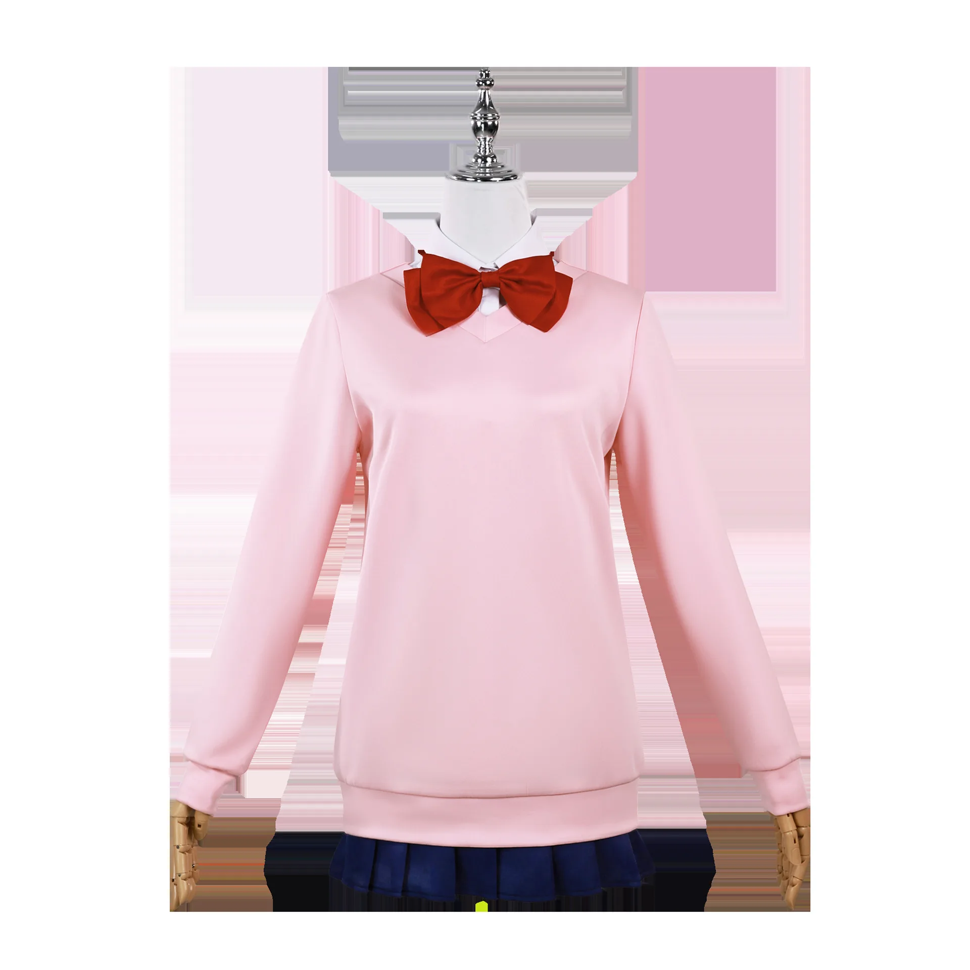 Момо Аясе Косплей Костюм Парик Аниме Дандан Свитер Юбка Школьная Форма Колье