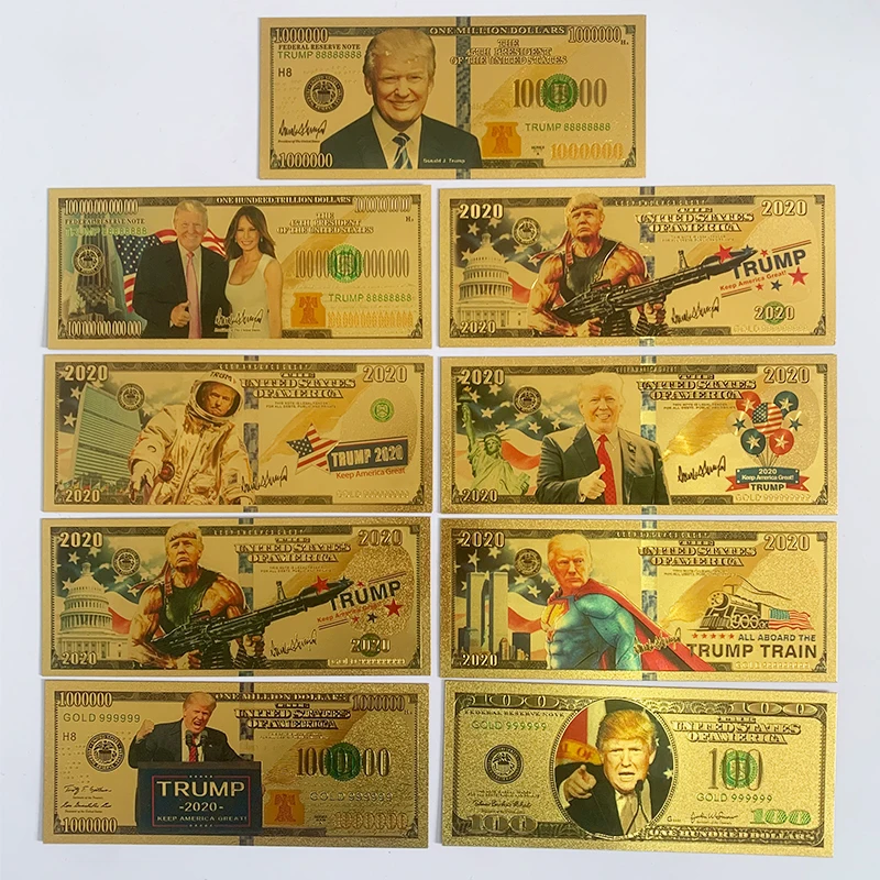 

USD $1000 Gold Banknote 45th President of American Donald Trump Gold Foil US Dollar Bill Fake Money Collectible Gifts Home Decor