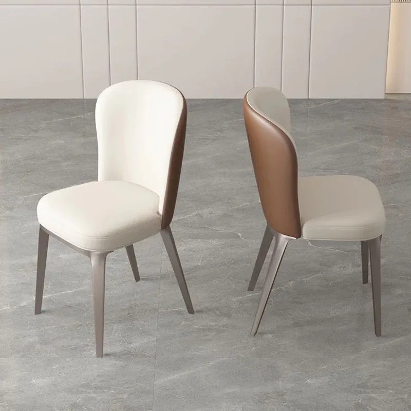 

Soft Dinning Chair Home Relaxing Individual Leather Modern Dining Chairs Leisure Muebles De La Sala Living Room Furniture CC50CY