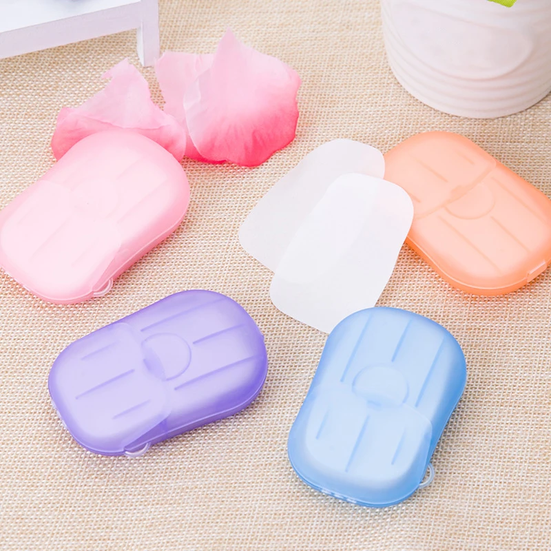 

Dropshipping Box Disposable Mini Travel Soap Paper Boxes Disinfecting Paper Soaps Washing Hand Scented Slice Sheets Foaming Soap