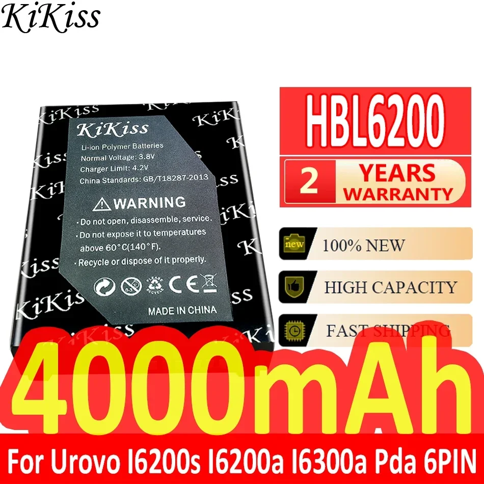 Аккумулятор KiKiss HBL6200 HBL 6200 4000 мАч для Urovo I6200s I6200a I6300a Pda 6PIN