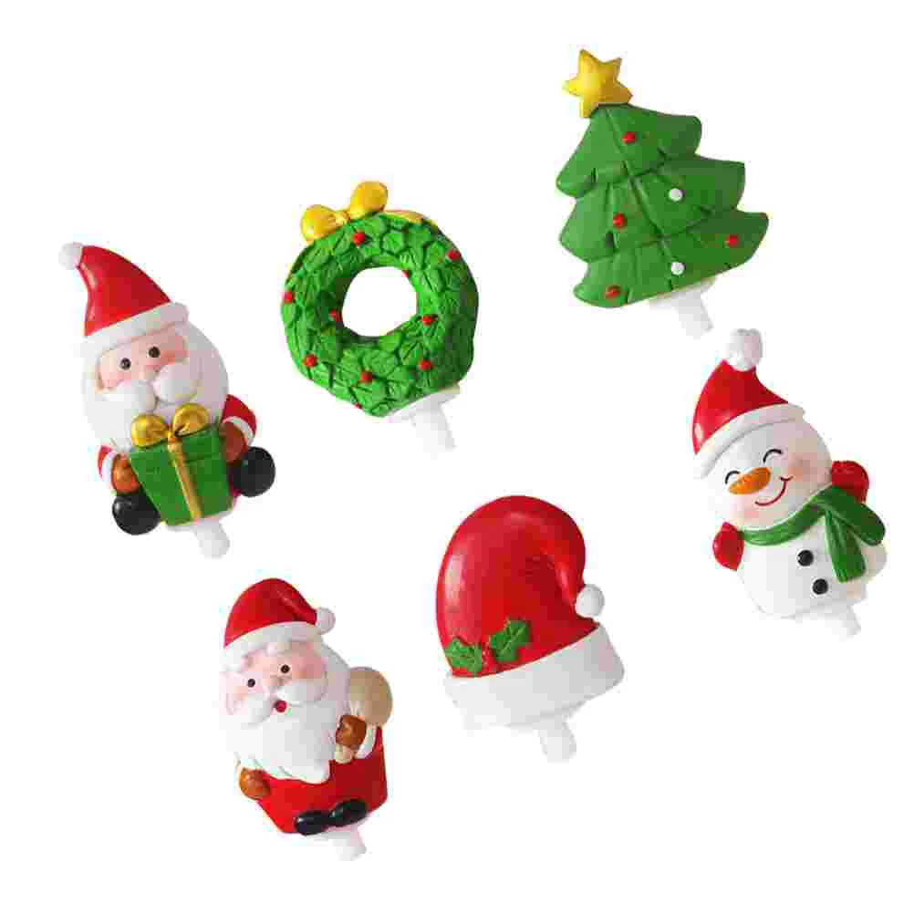 

6pcs Christmas Cupcake Toppers, Christmas Cake Decoration Santa Cake for Home Kitchen Bakery