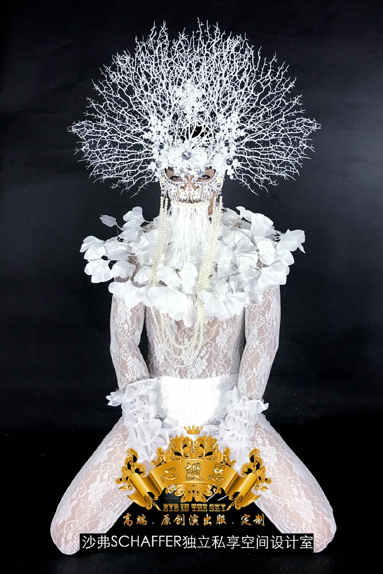 Ночной клуб GOGO мужской DS ветка Белая Женская рождественская белая одежда для