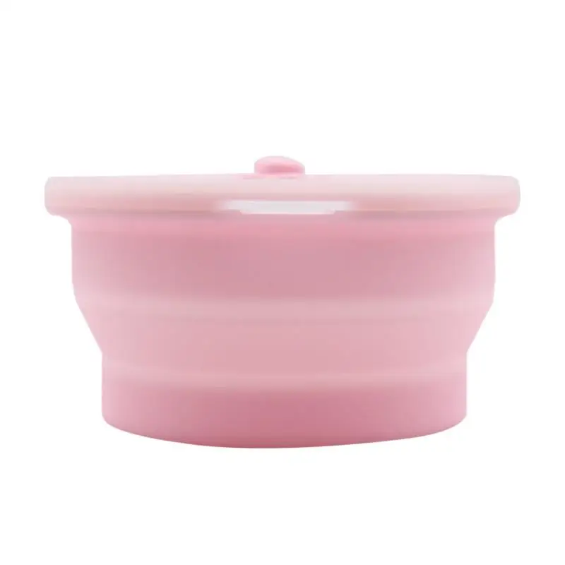 

Salad Bowl Camping Bowl Foldable Silicone Collapsible Bowl Lunch Box Lid Expandable Food Storage Container Bento Box 1 PC