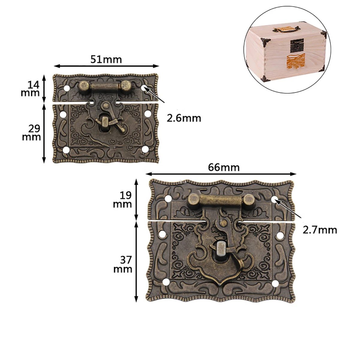 

1Pcs Antique Hasps Zinc Alloy Lock Catch Latches for Jewelry Box Buckle Suitcase Buckle Clip Clasp Wood Wine Box Latch Clasps