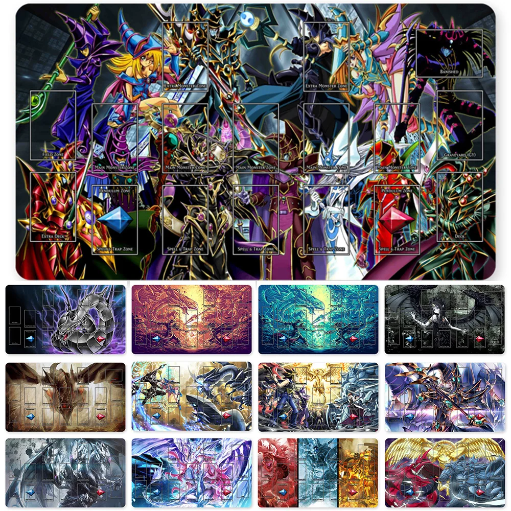

HOT OCG Playmat Blue-eyes Ultimate Dragon Dark Magician Duel Monsters Playmats Compatible for YuGiOh TCG + Free Bag - ygo (17)