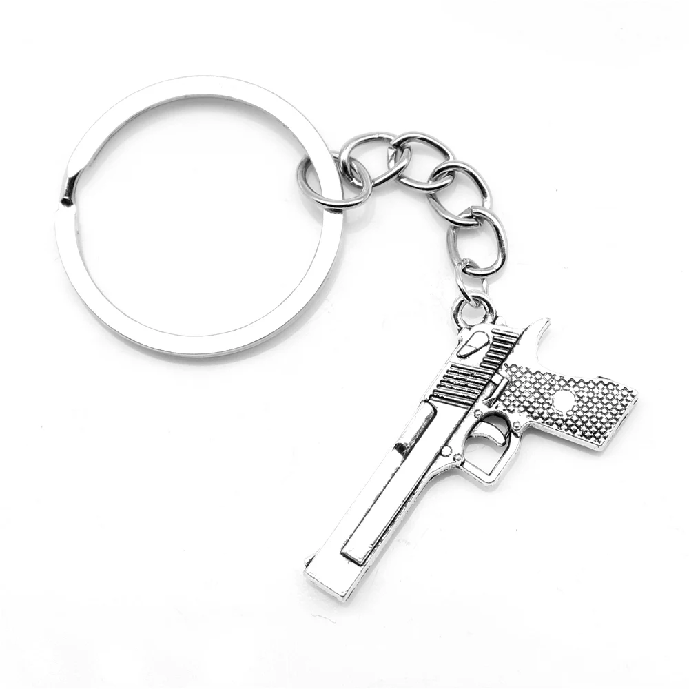 

1pcs Antique Silver Color 20x30mm Gun Keychain Handmade Jewerly Diy