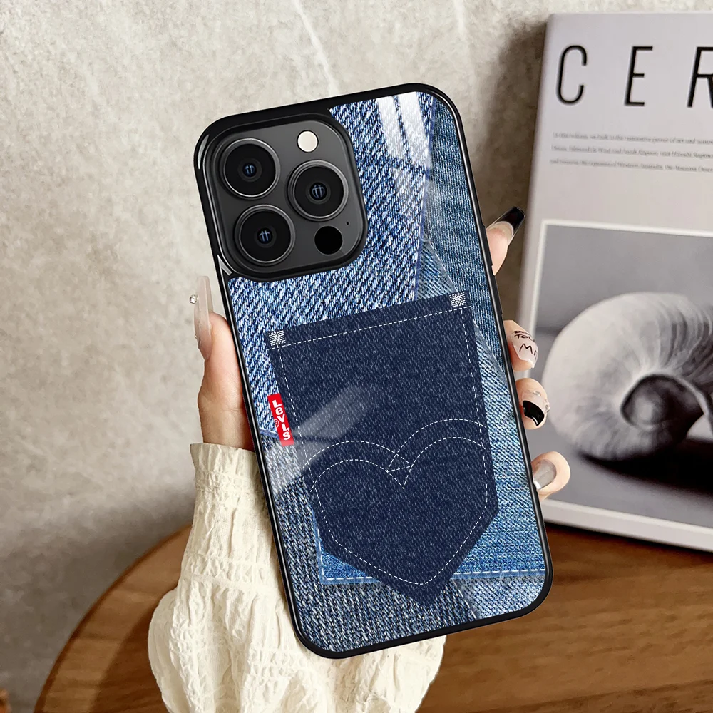 Модный брендовый чехол для телефона L-Levis-es IPhone 16 15 14 13 12 11 Pro Max Plus мини-магнитный