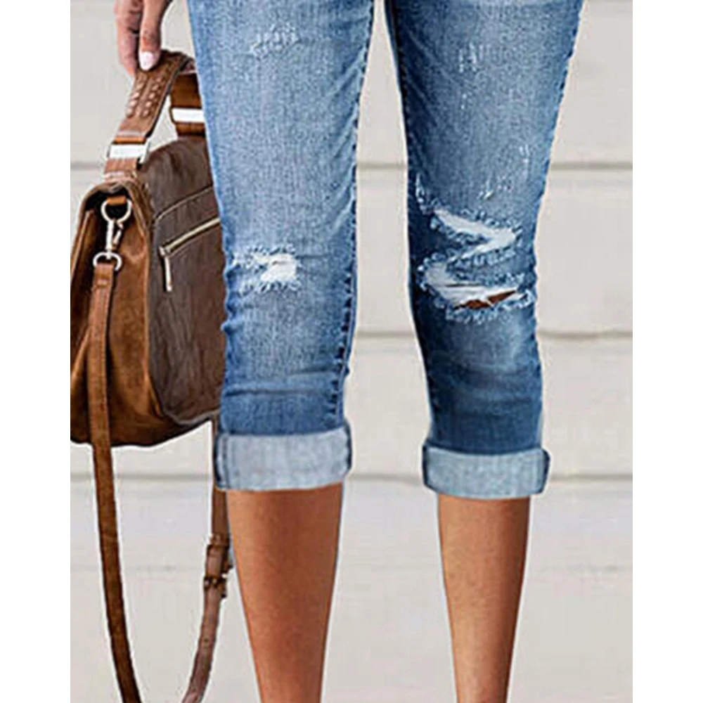 Women Ripped Low Waist Washed Denim Skinny Pants Shorts Female Casual Elegant New Fashion Summer Jeans Hot Pants Womens Shorts