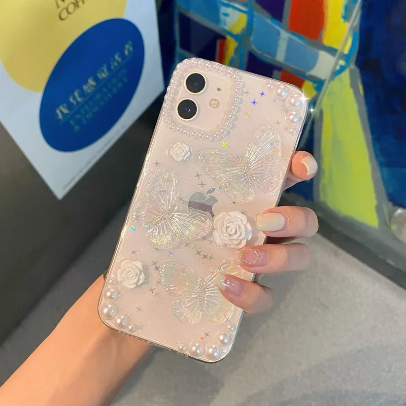 

Fashion Three-dimensional Butterfly Phone Case For IPhone 14 Plus 13 Pro 12 Mini 11 Pro Max X Xs XR Creative Clear Cover