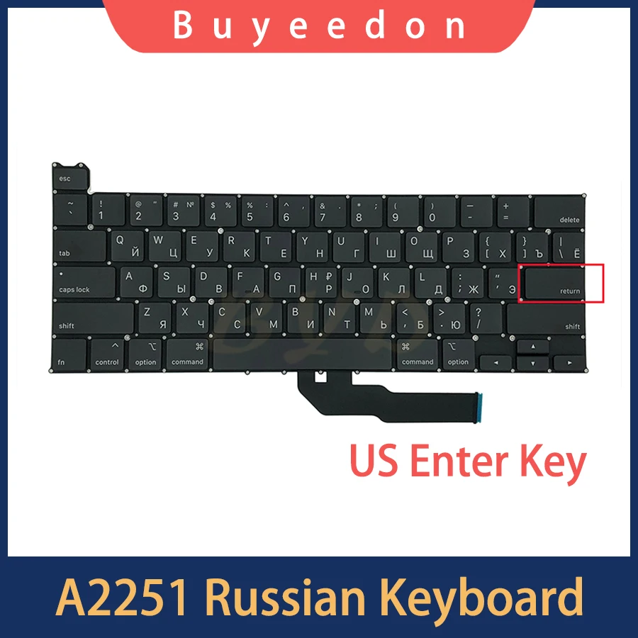 

Клавиатура для ноутбука a2251 с русской раскладкой, 13 дюймов, 2020 EMC 3348